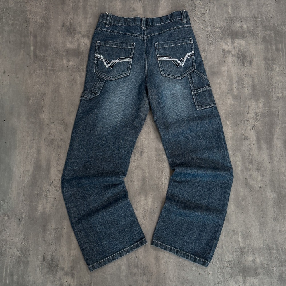 Vintage VTG Y2K 2000's 00's Baggy Relax Fit Wide Legged Denim Jeans Carpenter